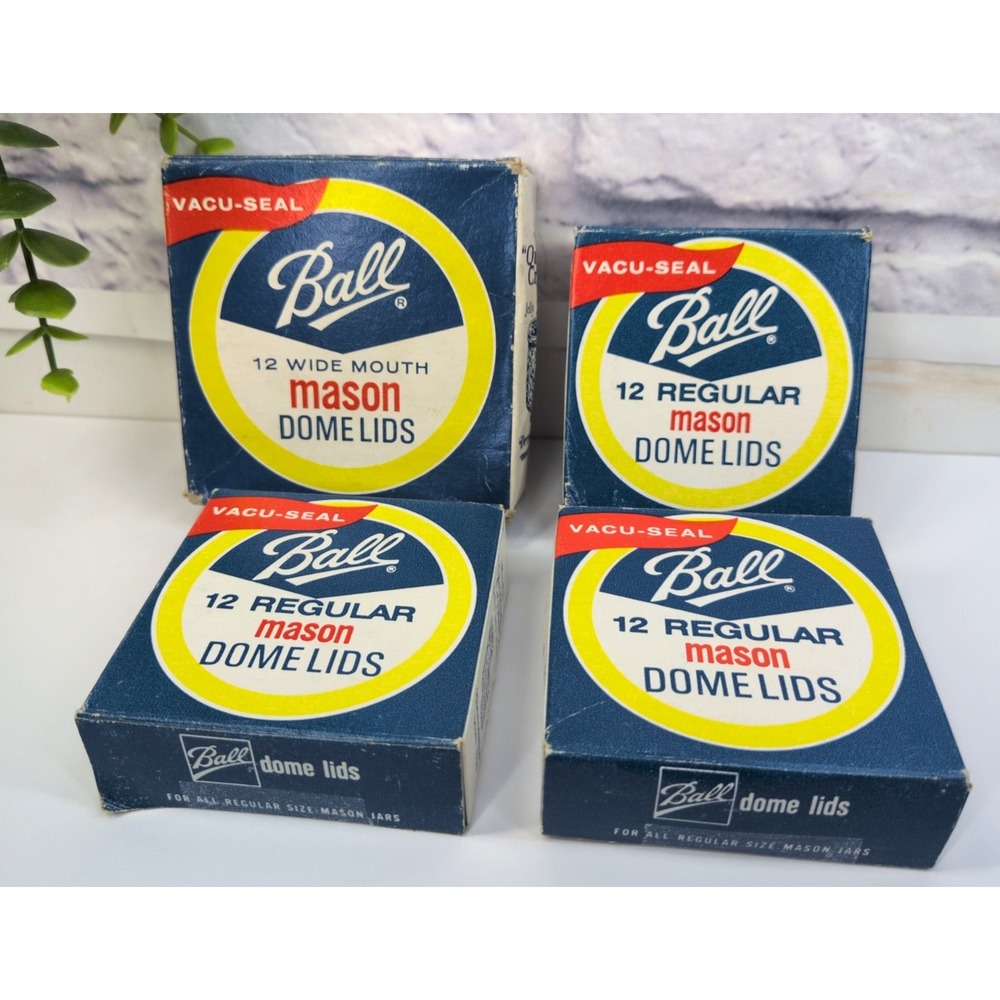 NEW LOT 4 BOXES!🚨Vintage Ball Regular & Wide Mouth Dome Mason Jar Lids Canning